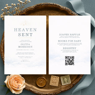 All in One Heaven Sent Baby Shower Invitation