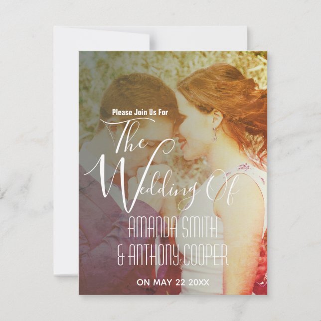 All in one info rsvp and wedding budget invitation (Front)