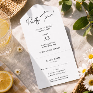 All In One Invitation Party Tear Off RSVP Invite