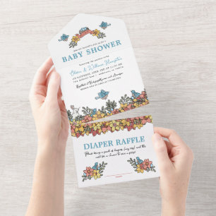 All in One It's a Boy Easter Baby Shower Invite