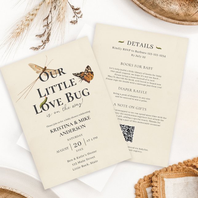 All in One Little Love Bug Baby Shower Invitation (Creator Uploaded)