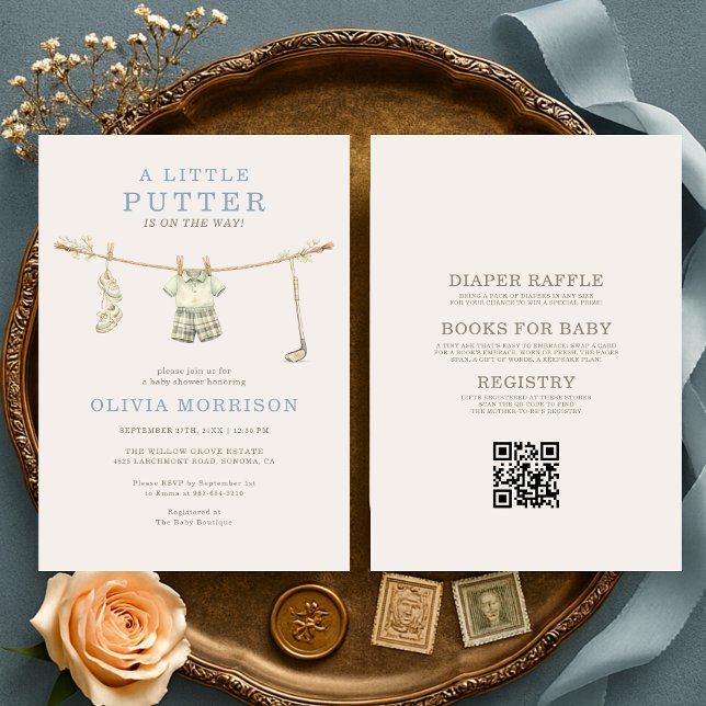 All in One Little Putter Golf Baby Shower Invitation (Creator Uploaded)