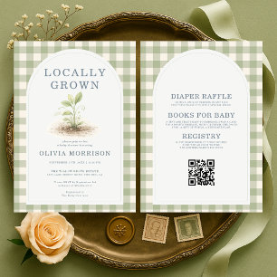 All in One Locally Grown Sprout Baby Shower Invitation