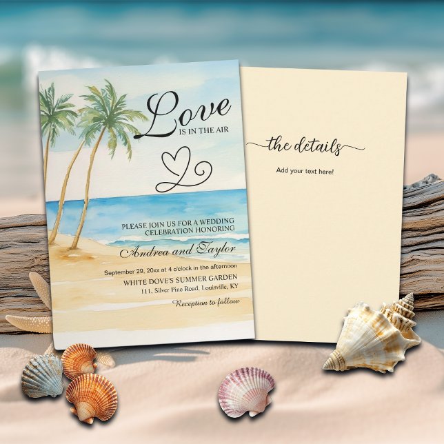 All in One Love is in the Air Beach and Palm Trees Invitation (Creator Uploaded)