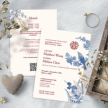 All-in-One Magpie Bilingual Chinese Wedding Invite