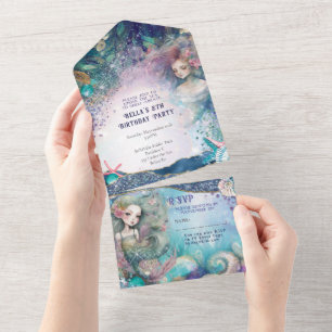 ALL IN ONE Mermaid Under the Sea Invitation