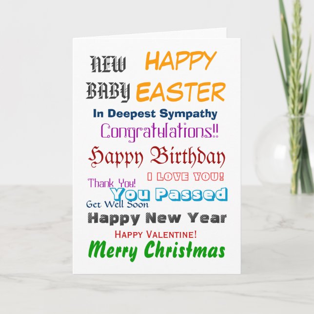 ALL IN ONE MULTI PURPOSE CARD SEND ONE A YEAR (Front)