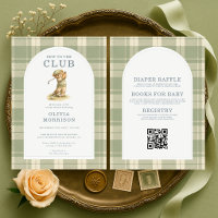 All in One New to Club Golf Bear Plaid Baby Shower