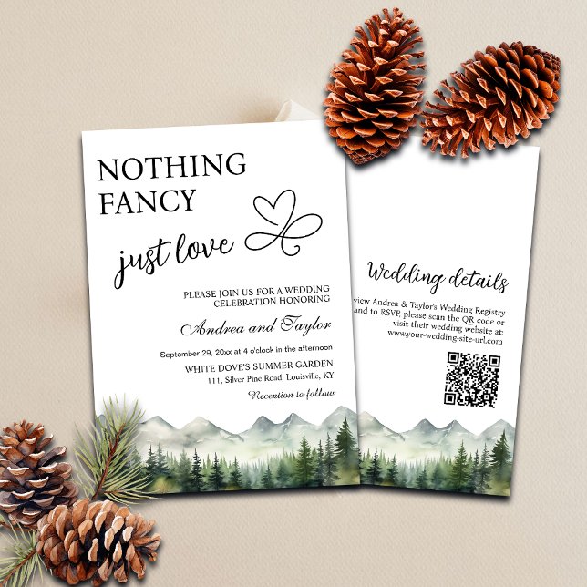 All in One Nothing Fancy Just Love QR Code Wedding Invitation (Creator Uploaded)