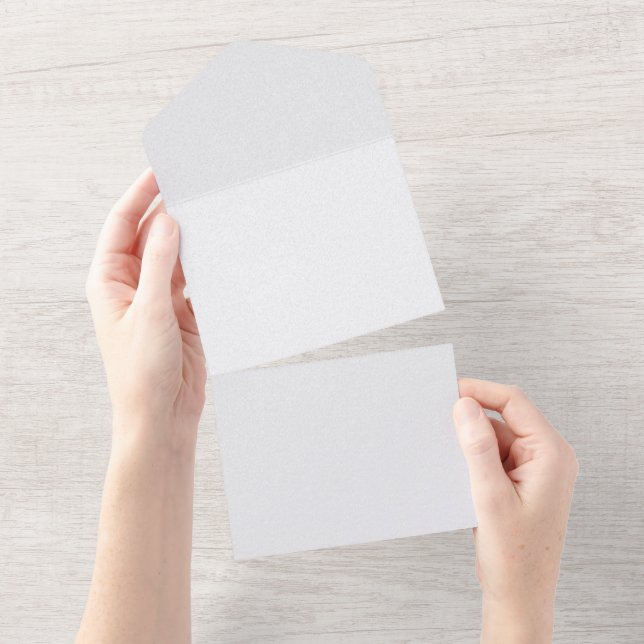 All In One Pearl Finish Wedding Invitation (Tearaway)