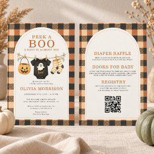 All in One Peek a Boo Halloween Baby Shower Invitation
