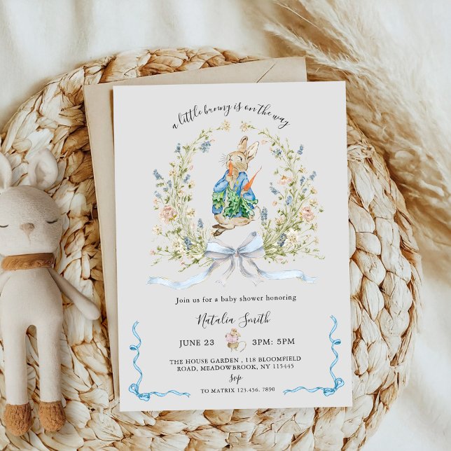 All in One Peter Rabbit Bunny QR Baby Shower  Invitation (Creator Uploaded)
