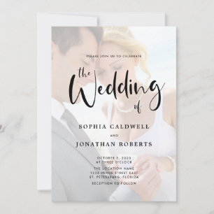 All in One Photo Overlay Calligraphy Wedding Invitation