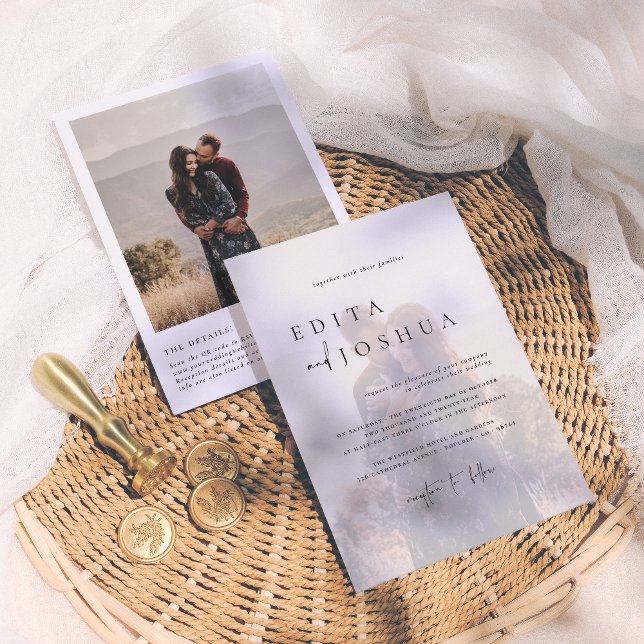 All In One QR Code 2 Photo Wedding Invitation (Creator Uploaded)