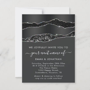 All In One QR Code Black Silver Glitter Grey