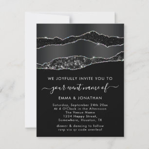 All In One QR Code Black Silver Glitter Spark