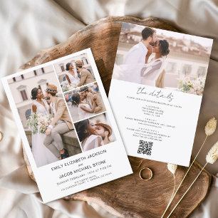 All In One  QR Code Minimalist Photo White Wedding
