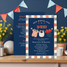 All in One Red White and Due Baby Shower