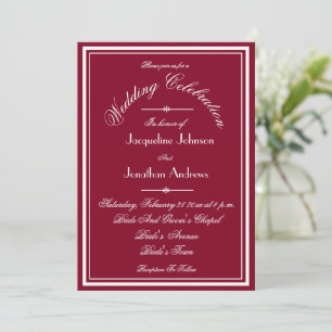 All In One RSVP Website Email Burgundy Wedding Invitation