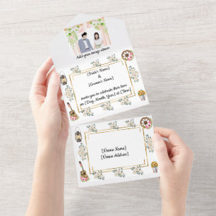 All in One  rustic Wedding Invite  
