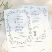 All in One Sage Green Vintage Floral Wedding