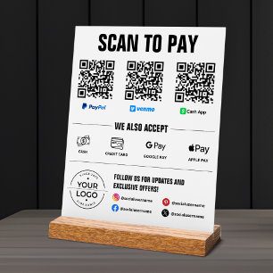 All-in-One Scan to Pay Sign PayPal Venmo Cash App
