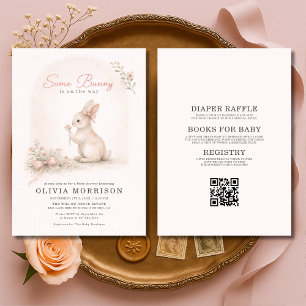 All in One Some Bunny Coquette Bow Baby Shower Invitation