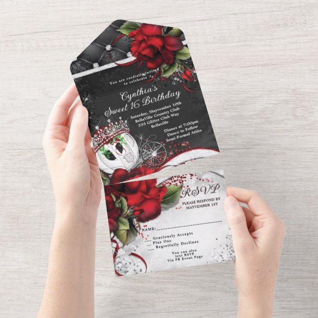 ALL IN ONE Sweet 16 Quince Event Invitation  (Tearaway)