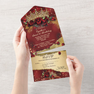 ALL IN ONE Sweet 16 Quince Invitation de l'événeme