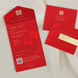 All in One Traditional Chinese Wedding Invite