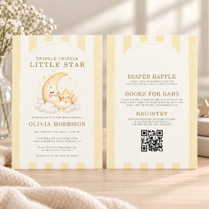 All in One Twinkle Twinkle Little Star Baby Shower Invitation