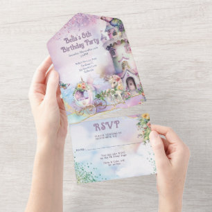 ALL IN ONE Unicorn Birthday Invitation