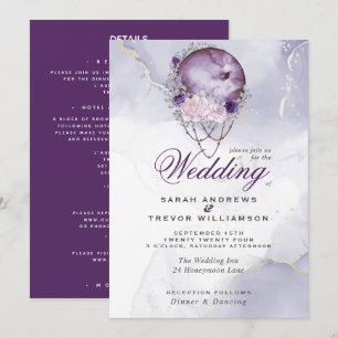 All in One Wedding Celestial Full Moon Amethyst I Invitation