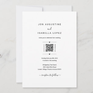 All in One Wedding Invitation QR Code RSVP Details