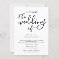All in One Wedding Invitation with RSVP & Registry