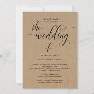 All in One Wedding Invitation with RSVP & Registry