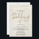 All in One Wedding Invitation with RSVP & Registry<br><div class="desc">A wonderfully simple backdrop to invite guests to your wedding. The light wood background and fairy lights add a lovely rustic barn feel to the invitation. You also get the benefit of this invitation being easy and inexpensive since the format includes RSVP and registry information. You save your self a...</div>