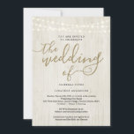 All in One Wedding Invitation with RSVP & Registry<br><div class="desc">A wonderfully simple backdrop to invite guests to your wedding. The light wood background and fairy lights add a lovely rustic barn feel to the invitation. You also get the benefit of this invitation being easy and inexpensive since the format includes RSVP and registry information. You save your self a...</div>