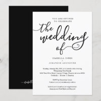 All in One Wedding Invitation with RSVP & Registry