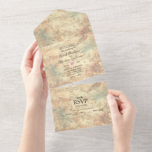 All In One Wedding Invitations Notes musicales