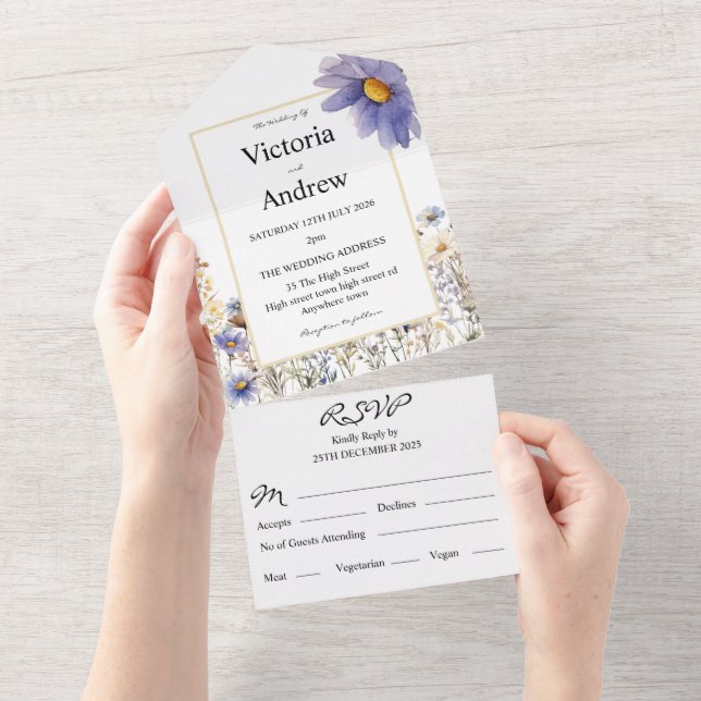 All in One Wedding Invite (Tearaway)