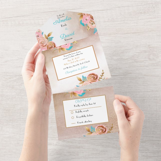 All in One Wedding Invite (Tearaway)