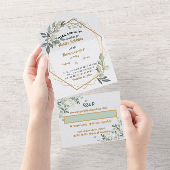 All in One Wedding Invite (Tearaway)