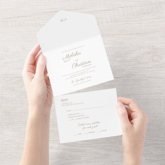 All in One Wedding Invite for a wildflower wedding (Tearaway)