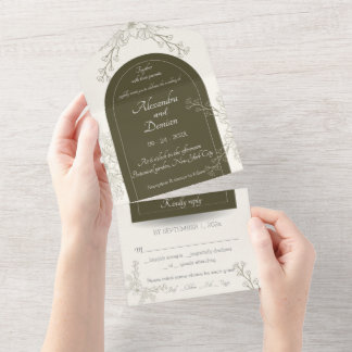 All in One Wedding Invite, template, personalized  All In One Invitation
