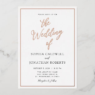 All in One Wedding Rose Gold Calligraphy Real