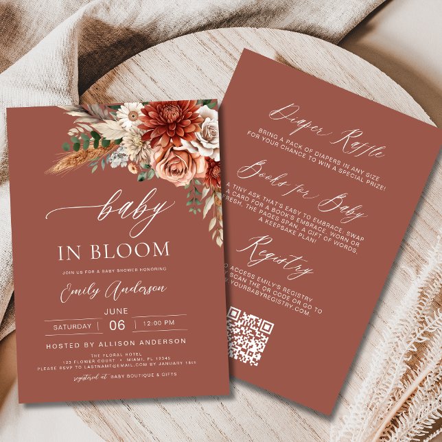 All in One Wildflower Baby in Bloom Autumn Shower Invitation (Creator Uploaded)