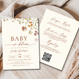 All in One Wildflower Baby in Bloom Baby Shower  Invitation