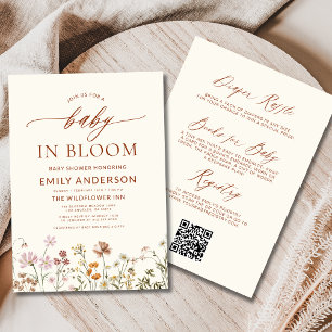 All in One Wildflower Baby in Bloom Baby Shower  Invitation