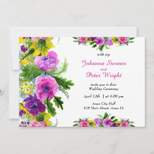 All in one, yellow, purple, fuchsia... a joyful   invitation